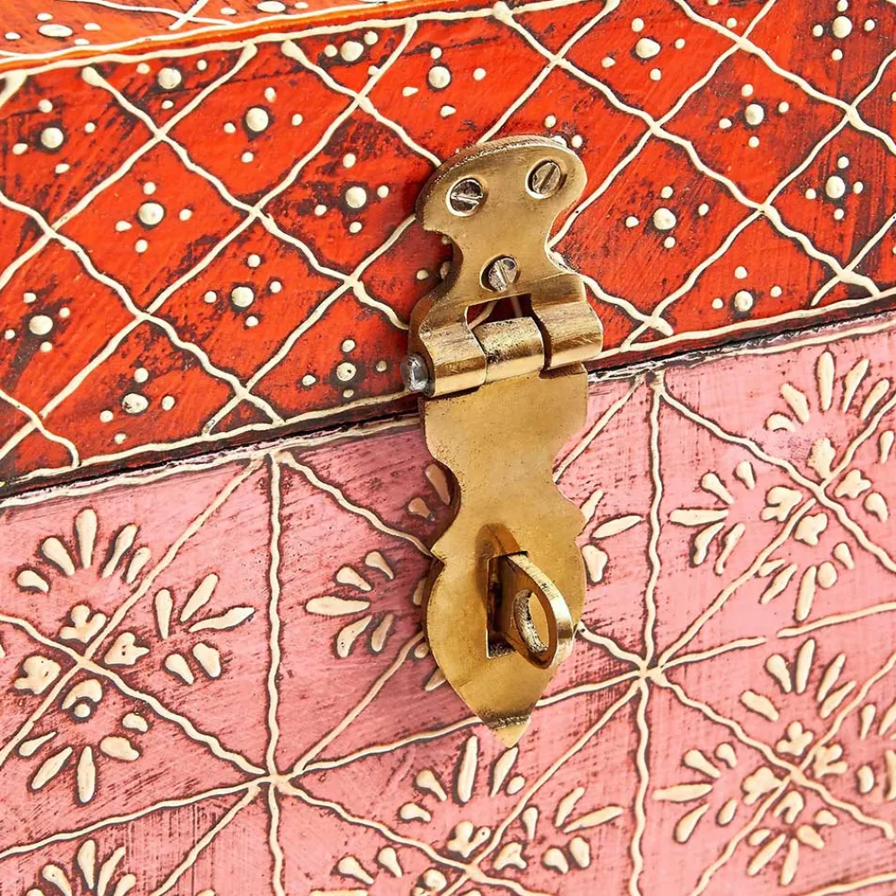 Wohnen Bunte Holztruhe im Orientalischen Stil - Lilano