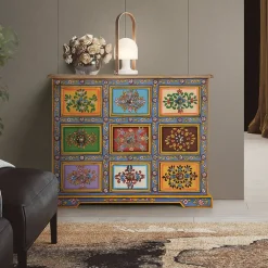 Wohnen Bunte Kommode mit neun Schubladen - Leverias