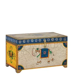 Wohnen Orientalische Möbel*Bunte Orient Truhe mit Elefanten und blumigen Motiven - Sambo