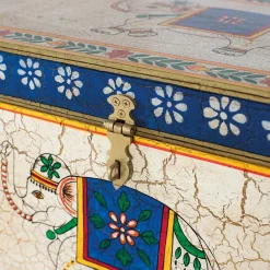 Wohnen Orientalische Möbel*Bunte Orient Truhe mit Elefanten und blumigen Motiven - Sambo