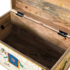 Wohnen Orientalische Möbel*Bunte Orient Truhe mit Elefanten und blumigen Motiven - Sambo