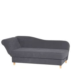 Wohnen Sofas|Sofa*Chaiselongue in Anthrazit mit Buche - Adelina