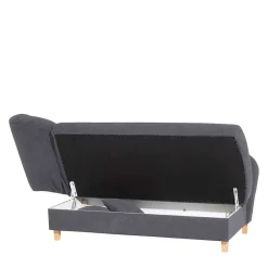 Wohnen Sofas|Sofa*Chaiselongue in Anthrazit mit Buche - Adelina