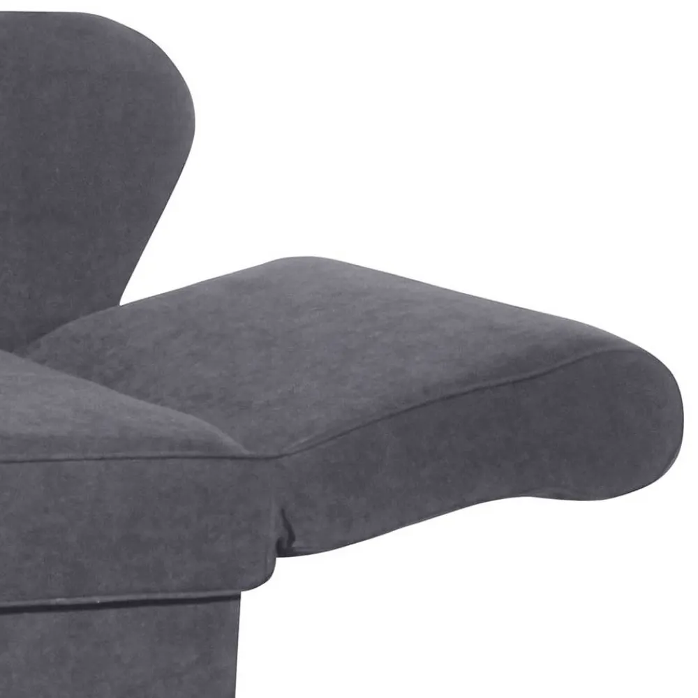 Wohnen Sofas|Sofa*Chaiselongue in Anthrazit mit Buche - Adelina