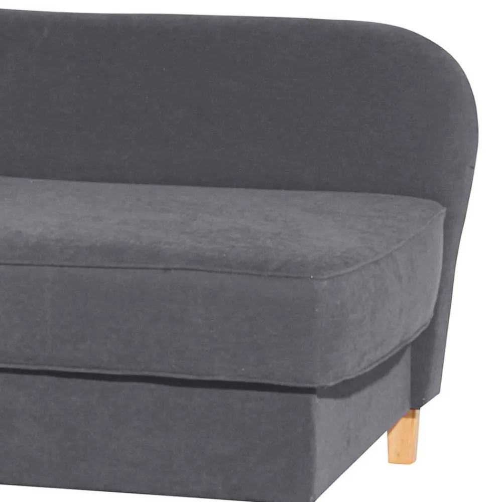 Wohnen Sofas|Sofa*Chaiselongue in Anthrazit mit Buche - Adelina