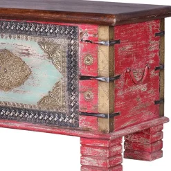 Wohnen Charakterstarke Holztruhe mit Metallgriffen - Agacina