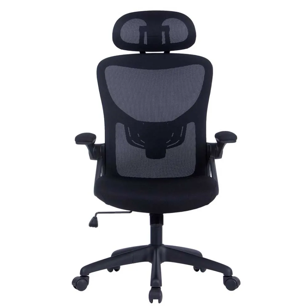 Wohnen Chefsessel mit Kopfstütze in Schwarz - Geritts