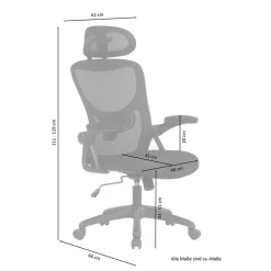 Wohnen Chefsessel mit Kopfstütze in Schwarz - Geritts