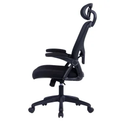 Wohnen Chefsessel mit Kopfstütze in Schwarz - Geritts