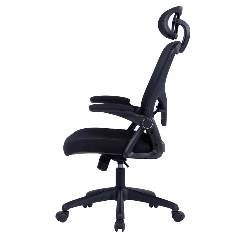 Wohnen Chefsessel mit Kopfstütze in Schwarz - Geritts