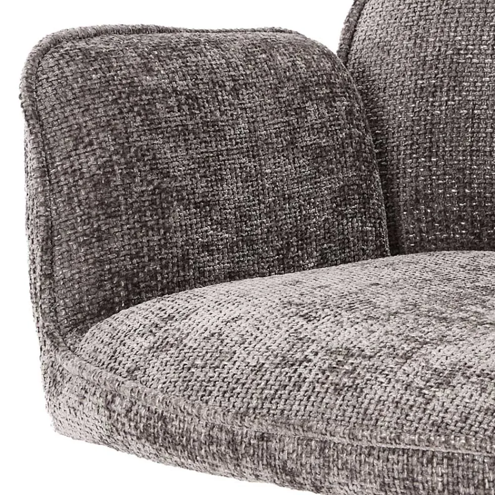 Wohnen Chenille Armlehnenstühle in Anthrazit - Efate (2er Set)