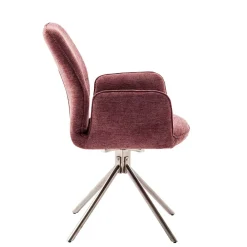 Wohnen Küchenstühle|Esszimmerstühle*Chenille Drehstühle in Altrosa - Veron (2er Set)