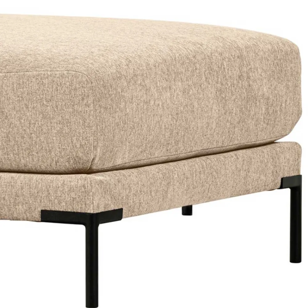 Wohnen Chenille Hocker in Beigegrau Melange - Paola