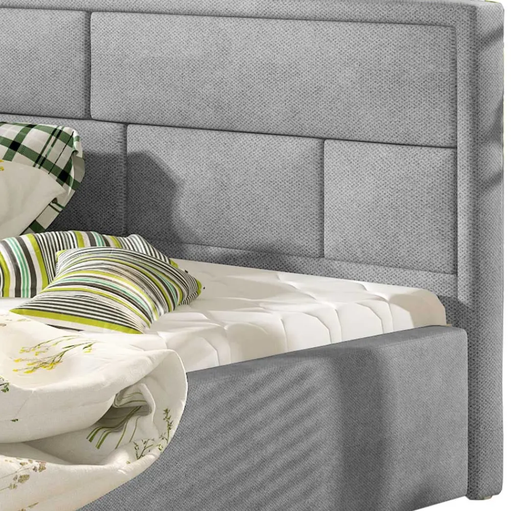 Wohnen Betten|Betten*Chenille Polsterbett in Hellgrau - Mazira