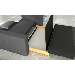 Wohnen Chenille Schlafsofa in Dunkelgrau - Laucius