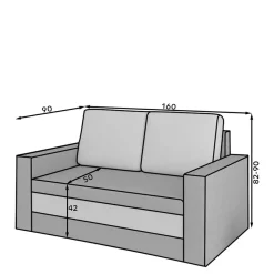 Wohnen Chenille Schlafsofa in Dunkelgrau - Laucius