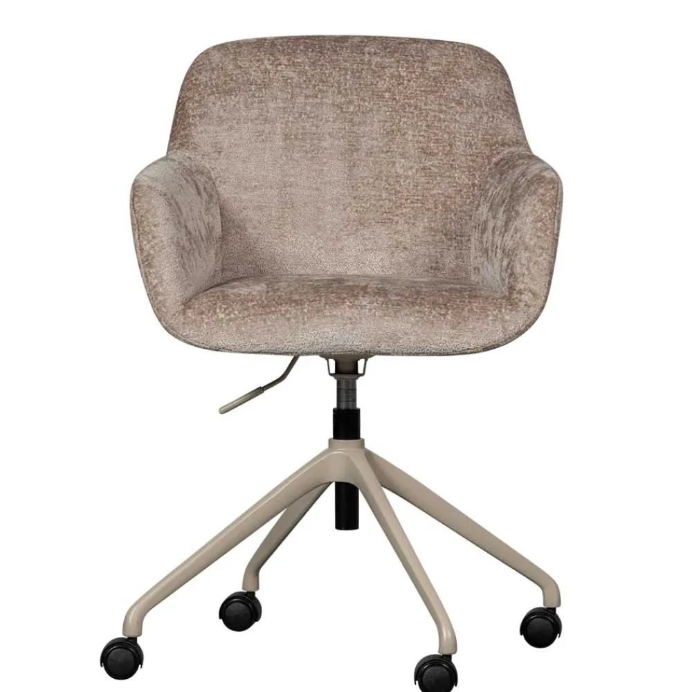 Wohnen Chenille Schreibtischstuhl in Taupe - Vorius