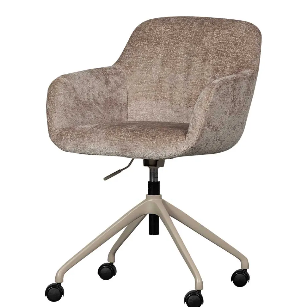 Wohnen Chenille Schreibtischstuhl in Taupe - Vorius