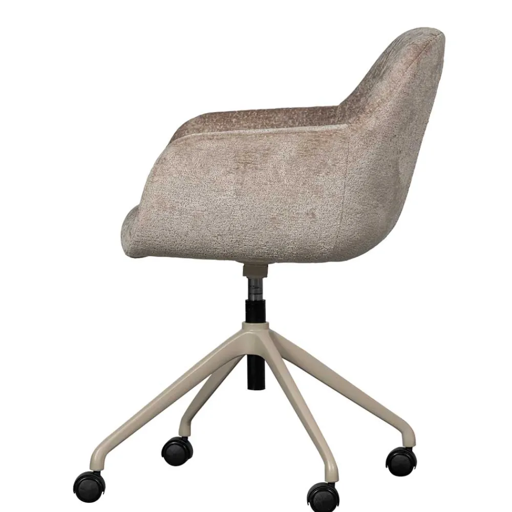 Wohnen Chenille Schreibtischstuhl in Taupe - Vorius