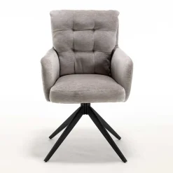 Wohnen Chenille Tischsessel in Taupe - Vatros (2er Set)