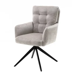 Wohnen Chenille Tischsessel in Taupe - Vatros (2er Set)