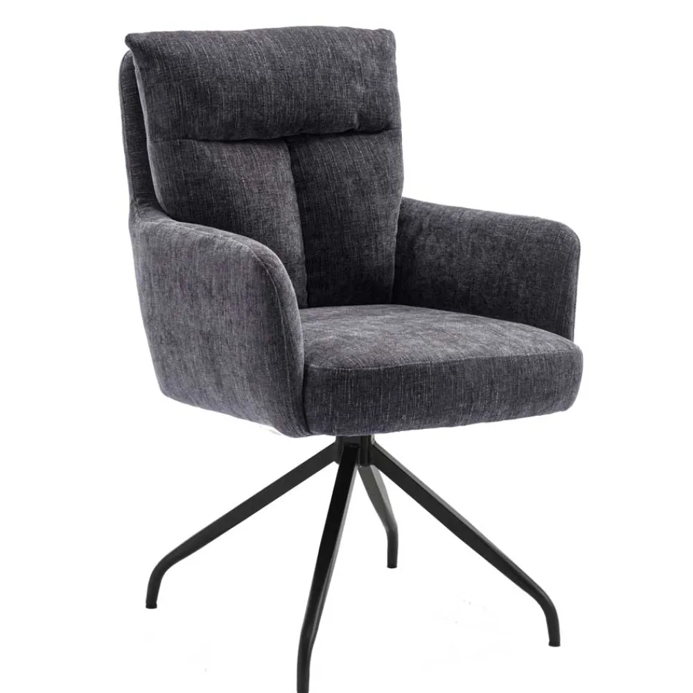 Wohnen Chenille Tischsessel mit Drehfunktion - Lakeside (2er Set)