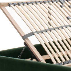 Wohnen Jugendbetten*Chesterfield Bett in Dunkelgrün Samt - Jesafina