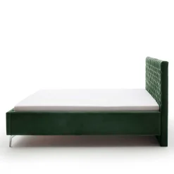 Wohnen Jugendbetten*Chesterfield Bett in Dunkelgrün Samt - Jesafina