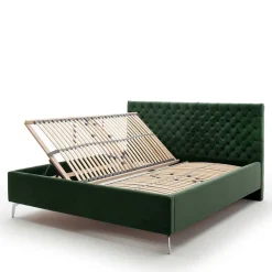 Wohnen Jugendbetten*Chesterfield Bett in Dunkelgrün Samt - Jesafina