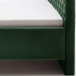 Wohnen Jugendbetten*Chesterfield Bett in Dunkelgrün Samt - Jesafina