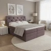 Wohnen Chesterfield Boxspringbett in Mauve Samt - Zoalin