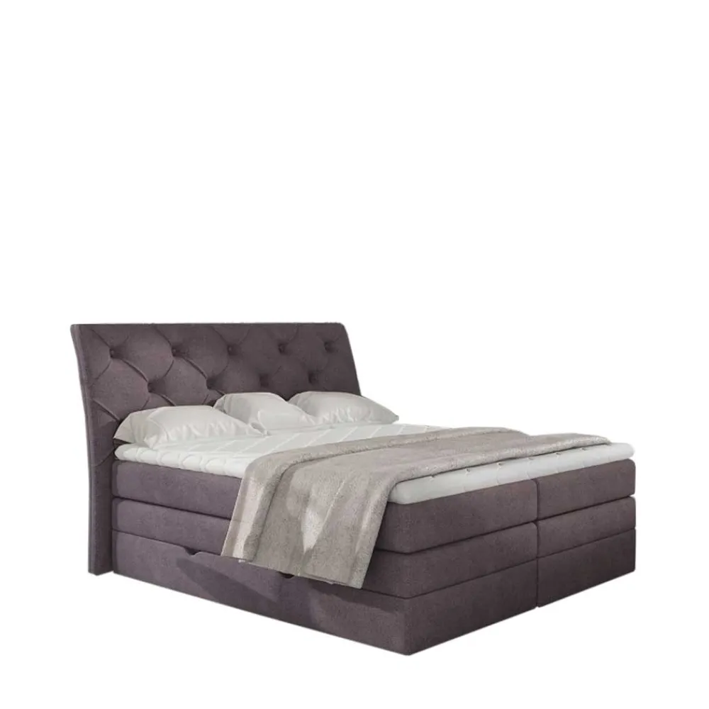 Wohnen Chesterfield Boxspringbett in Mauve Samt - Zoalin