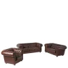 Wohnen Chesterfield Ledergarnitur in Braun - Cementa (dreiteilig)
