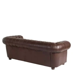 Wohnen Chesterfield Ledergarnitur in Braun - Cementa (dreiteilig)