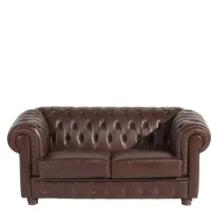 Wohnen Chesterfield Ledergarnitur in Braun - Cementa (dreiteilig)