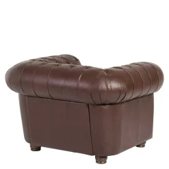 Wohnen Chesterfield Ledergarnitur in Braun - Cementa (dreiteilig)