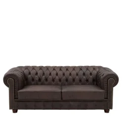 Wohnen Chesterfield Möbel|Sitzgruppe*Chesterfield Polstergruppe aus Leder - Pluna (dreiteilig)