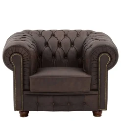 Wohnen Chesterfield Möbel|Sitzgruppe*Chesterfield Polstergruppe aus Leder - Pluna (dreiteilig)