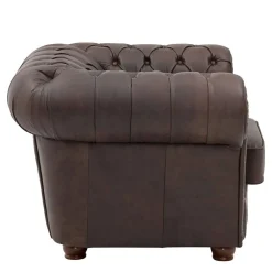 Wohnen Chesterfield Möbel|Sitzgruppe*Chesterfield Polstergruppe aus Leder - Pluna (dreiteilig)