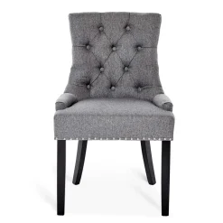 Wohnen Chesterfield Stuhl in Grau meliert und Schwarz - Menton