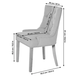 Wohnen Chesterfield Stuhl in Grau meliert und Schwarz - Menton
