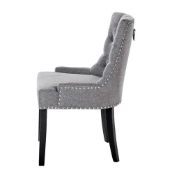 Wohnen Chesterfield Stuhl in Grau meliert und Schwarz - Menton