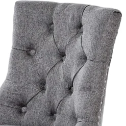 Wohnen Chesterfield Stuhl in Grau meliert und Schwarz - Menton