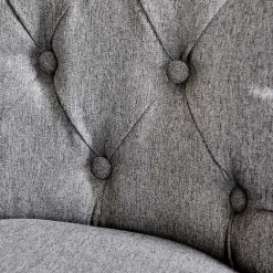 Wohnen Chesterfield Stuhl in Grau meliert und Schwarz - Menton