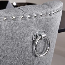 Wohnen Chesterfield Stuhl in Grau meliert und Schwarz - Menton