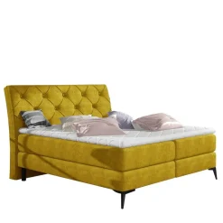 Wohnen Chesterfieldbett in Currygelb Stoff - Friscura