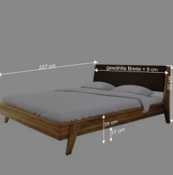 Wohnen Retro Möbel*220cm überlanges Bett im Retro-.Design - Hardus