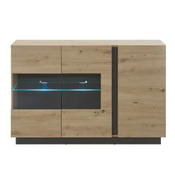 Wohnen Sideboards & Kommoden|Sideboards & Kommoden*138cm breite Kommode mit Glaseinsatz - Lairian