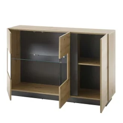 Wohnen Sideboards & Kommoden|Sideboards & Kommoden*138cm breite Kommode mit Glaseinsatz - Lairian