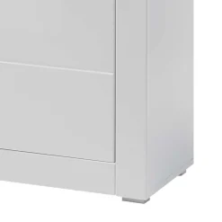 Wohnen 100cm breite Vitrine in Weiß Hochglanz Mextra mit Beton Dekor abgesetzt